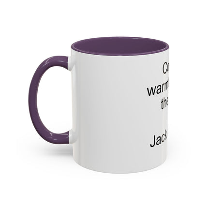 Jack London Quote Mug — "Cocoa’s warmth defies the cold." Accent Mug