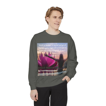 Inspirational Yoga Sweatshirt - 'Knock on the Door to My Soul'