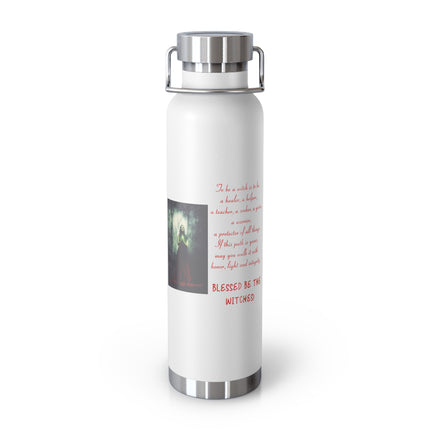 Witchcraft Inspired Copper Vacuum Insulated Bottle - 22oz with 'Blessed Be The Witches' Design