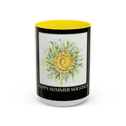 Summer Solstice Mug – 15oz Accent Ceramic Cup with Sunshine Art