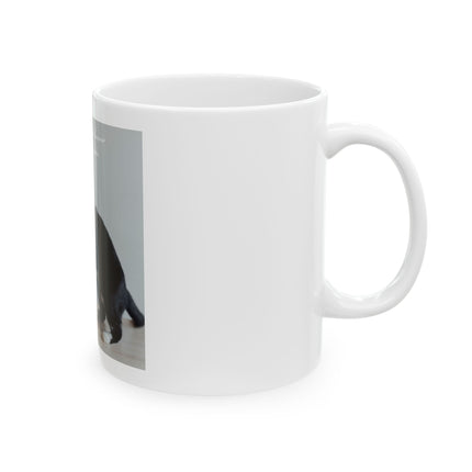 Cat Hug Photo Mug — "Marriage is an endless sleepover with your favorite weirdo" Ceramic Coffee Cup (11oz/15oz)
