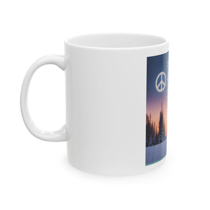 Peace for Christmas Ceramic Mug — "All I Want for Christmas Is Peace" Holiday Coffee Cup (11oz/15oz)