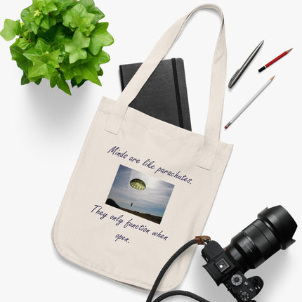 Parachute Quote Tote – Organic Canvas Bag for Open-Minded Living