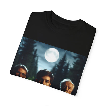 Retro Moonlit Night T-Shirt - Unisex Garment-Dyed Tee for Nature Lovers