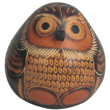 Gourd Owls Sitting Hand-Carved by Artisans from Peru-0