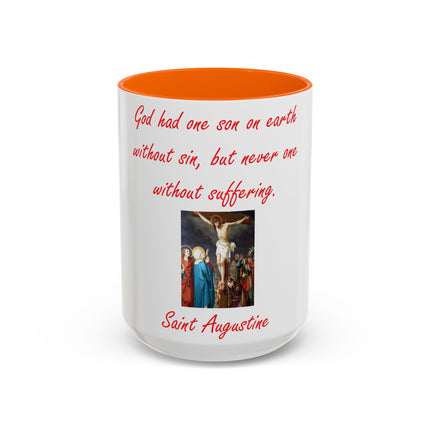 Saint Augustine Quote Mug – Ceramic Accent Cup on Suffering (15oz)