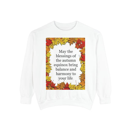 Autumn Equinox Blessings Sweatshirt – Fall Leaves Harmony Crewneck
