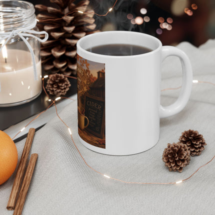Autumn Speaks in the Language of Cider Ceramic Mug — Fall Apple Cider Coffee Cup (11oz, 15oz)