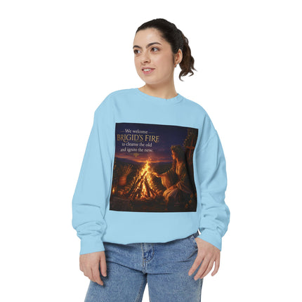 Brigid's Fire Sweatshirt — Celtic Pagan Imbolc Winter Ritual Crewneck