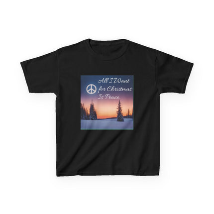 Peaceful Christmas Kids Tee - All I Want for Christmas Is Peace