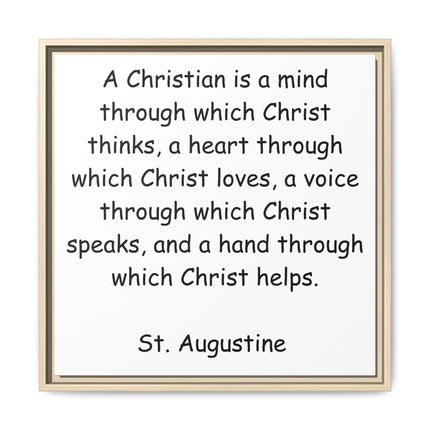 Canvas Wall Art - "A Christian is a mind..." St. Augustine Inspirational Quote (Framed)