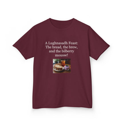 Lughnasadh  Kids Tee — “A Lughnasadh Feast: The bread, the brew, and the bilberry mousse!”