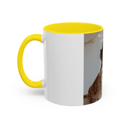 Cat Lovers Accent Mug – 11oz Ceramic Cup with Sleepover Quote