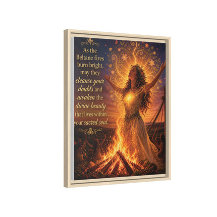 Beltane Fire Framed Canvas Print — Inspirational Pagan Wall Art