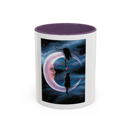 Moonlit Cat Coffee Mug — Whimsical Night Sky Art for Cat Lovers (11/15oz)