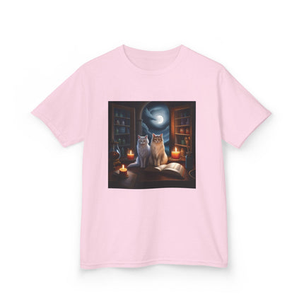 Mystical Cats Kids Heavy Cotton™ Tee - Perfect for Young Animal Lovers