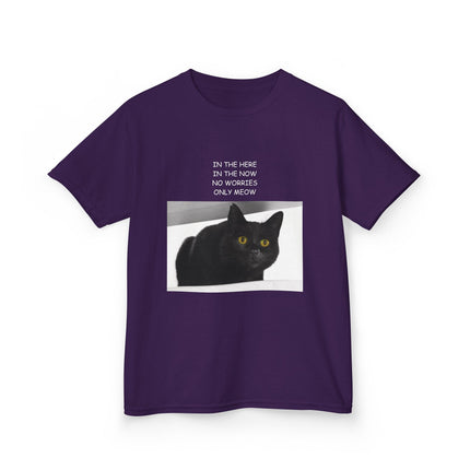 Kids Cat Quote Tee – “Only Meow” Heavy Cotton Shirt for Everyday Joy