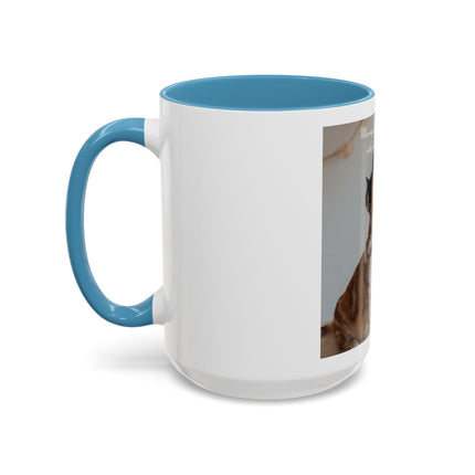 Cat Hug Coffee Mug – "Marriage is an Endless Sleepover" Accent Mug