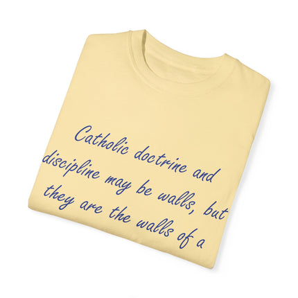 Chesterton Quote T-Shirt – “Walls of a Playground” – Unisex Garment-Dyed