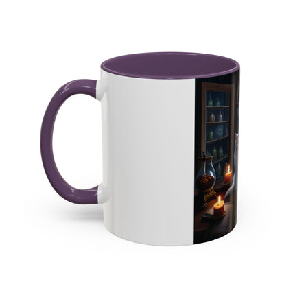 Cozy Cat Accent Mug – 11oz – Candlelight & Moonlight for Book Lovers