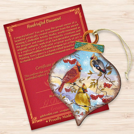 Birds Drop Wooden Ornaments by G. DeBrekht - Christmas Decor - 8035222-3