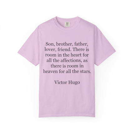 Victor Hugo Quote T-Shirt — 'There Is Room in the Heart' Literary Tee