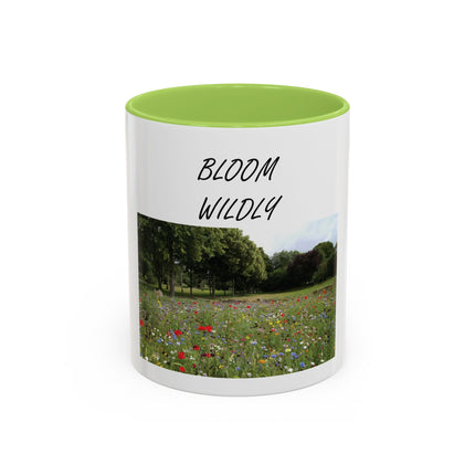 Bloom Wildly Floral Accent Coffee Mug — Inspirational Garden Photo 11/15oz