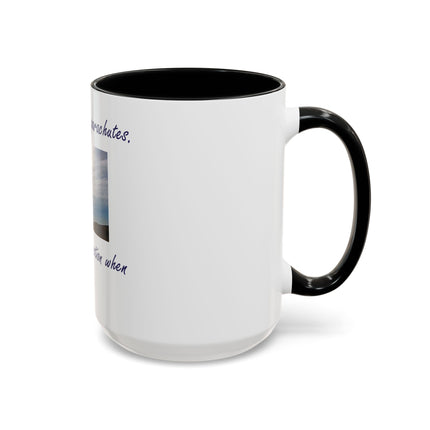Parachute Minds Coffee Mug — "Minds are like parachutes. They only function when open."