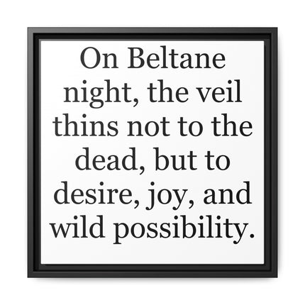 Beltane Quote Canvas Print — "On Beltane night..." Framed Wall Art