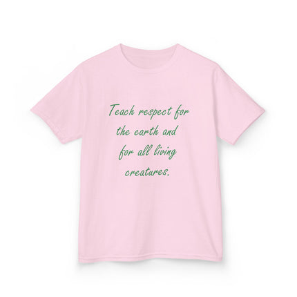 Kids Eco-Friendly Cotton Tee - 'Teach Respect for the Earth'
