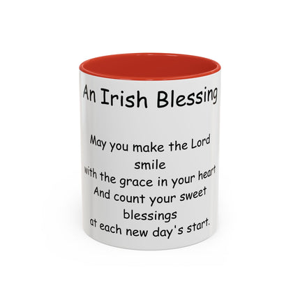 Irish Blessing Accent Mug | 11oz Ceramic Cup for Daily Motivation
