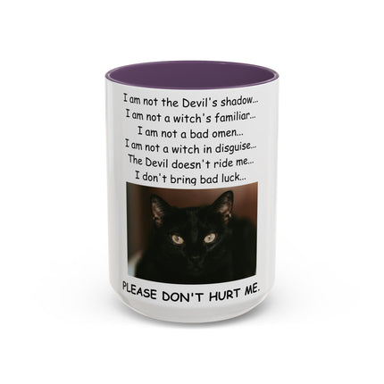 Accent Mug – Black Cat Print – Ceramic Drinkware – 15oz
