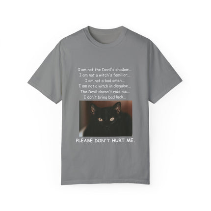 Unisex Cat-Themed T-Shirt – "Please Don't Hurt Me" Design