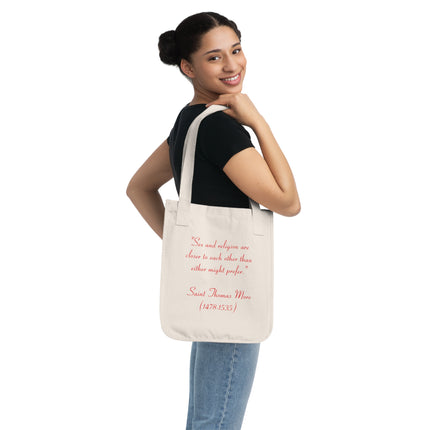 Organic Canvas Tote – Saint Thomas More Quote – Eco-Friendly