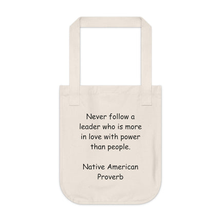 Native Proverb Tote – Organic Canvas Bag on Power & Integrity