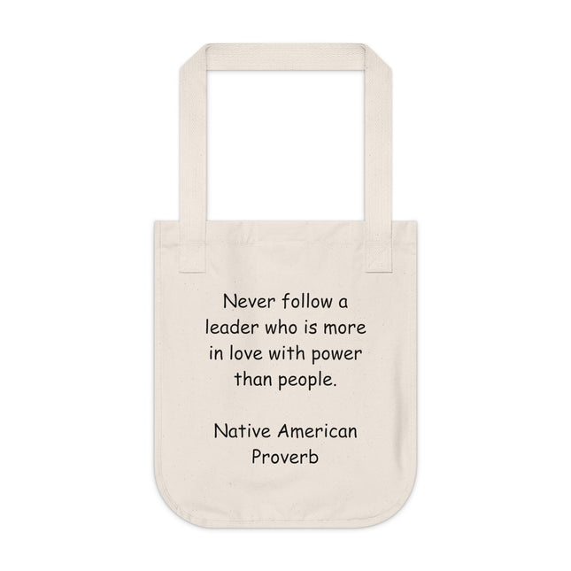 Native Proverb Tote – Organic Canvas Bag on Power & Integrity