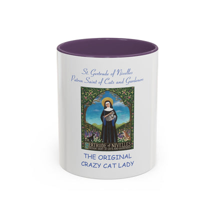 Saint Gertrude ‘Original Crazy Cat Lady’ Accent Coffee Mug