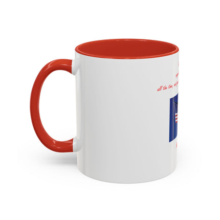 American Flag Accent Coffee Mug — Patriotic Quote by Mark Twain, 11/15oz