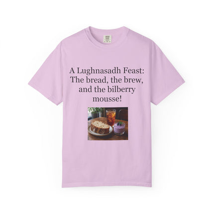 Lughnasadh Feast T-Shirt – “The bread, the brew, and the bilberry mousse!”