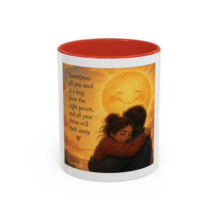 Sunshine Hug Coffee Mug — "Sometimes all you need is a hug..." Inspirational Ceramic Mug (11/15oz)