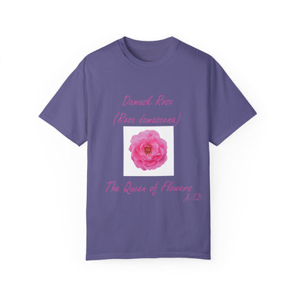 Damask Rose Unisex T-shirt - The Queen of Flowers Design