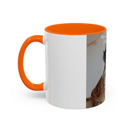 Cat Lovers Accent Mug – 11oz Ceramic Cup with Sleepover Quote