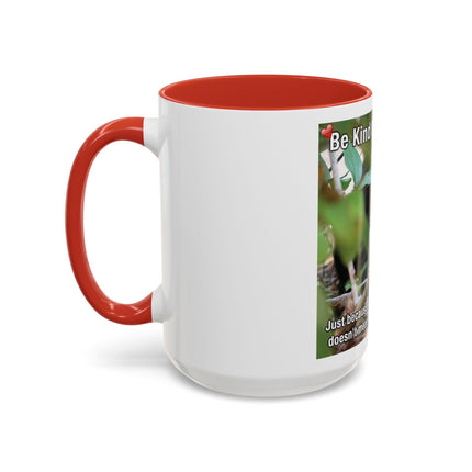 Be Kind to Feral Cats Accent Coffee Mug — Animal Rescue Cat Lover Gift (11/15oz)