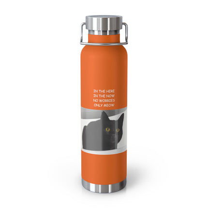 ‘No Worries Only Meow’ – 22oz Copper Bottle for Cat Lovers