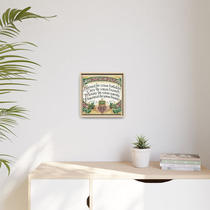Framed Holiday Blessing Matte Canvas — "Blessed be your holidays" Celtic Wall Art
