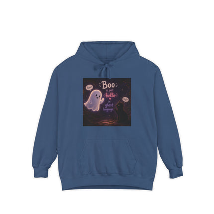 Cute Ghost 'Boo Is Just Hello' Halloween Hoodie