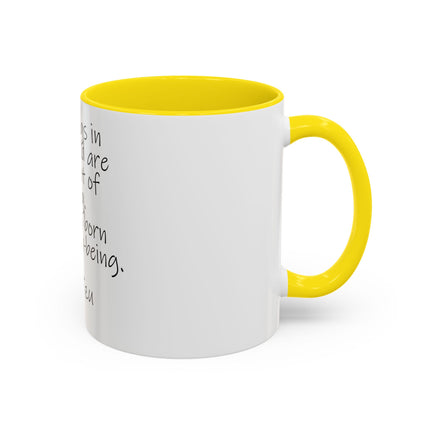 Lao Tzu Quote Accent Coffee Mug — "All things in the world are born out of being" Inspirational Ceramic Tea Mug