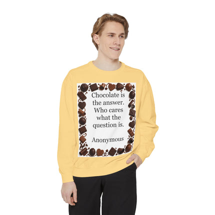 Chocolate Is the Answer Sweatshirt – Funny Quote Chocolate Lovers Pullover