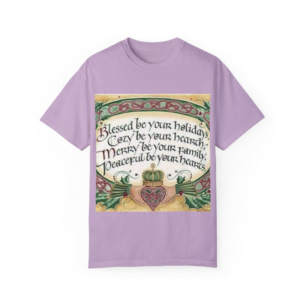 Blessed Be Your Holiday Tee – Celtic-Inspired Unisex Garment-Dyed