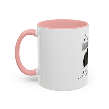 Proud to Be a Crazy Cat Person Accent Coffee Mug – Black Cat Lover Gift (11/15oz)